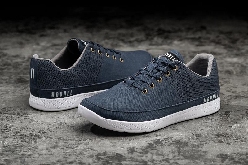 Women's Nobull Denim Canvas Trainers Dark / Blue | SG N2823W